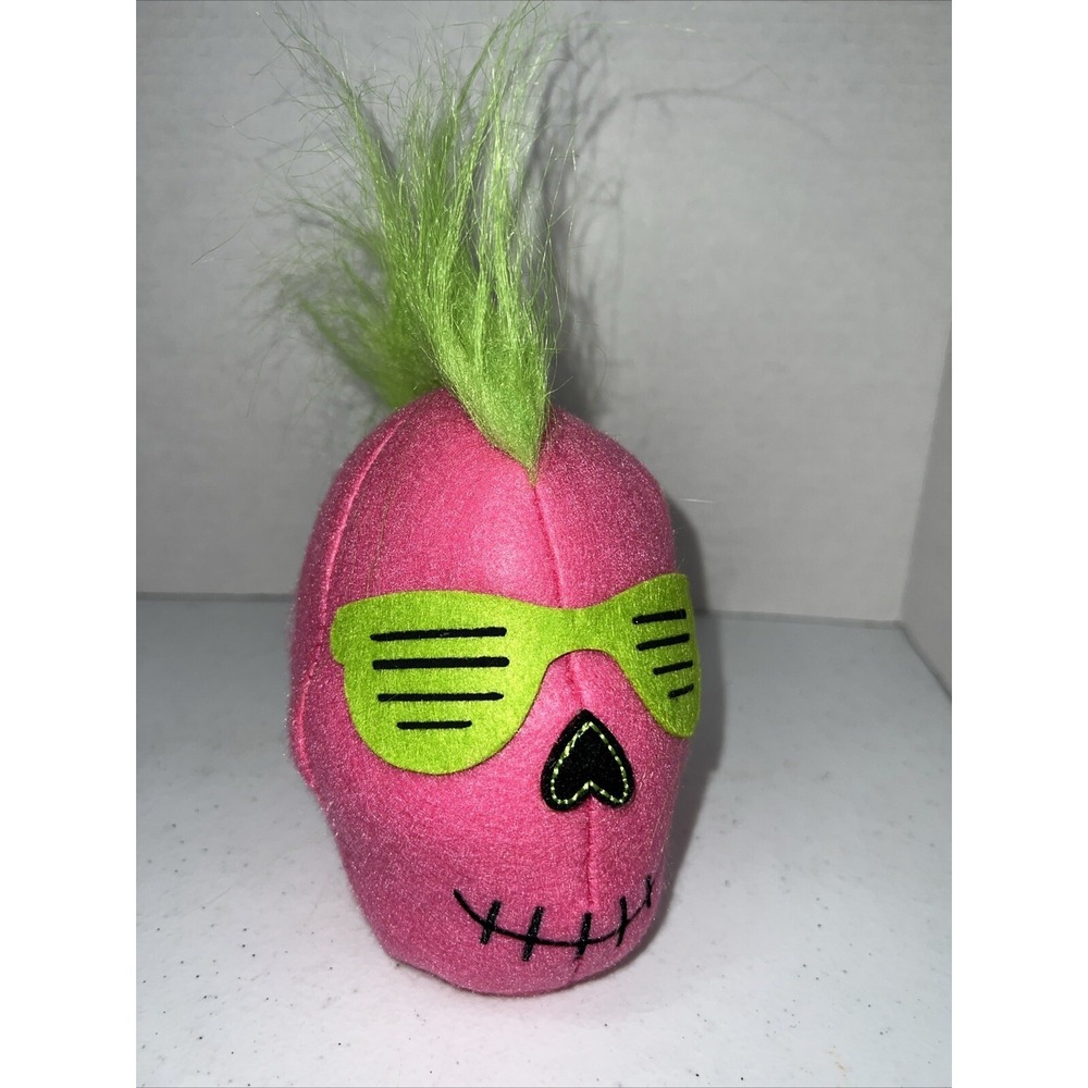Target 6" Felt Punk Rocker Skull Halloween Decorative Sculpture - Hyde & EEK NWT